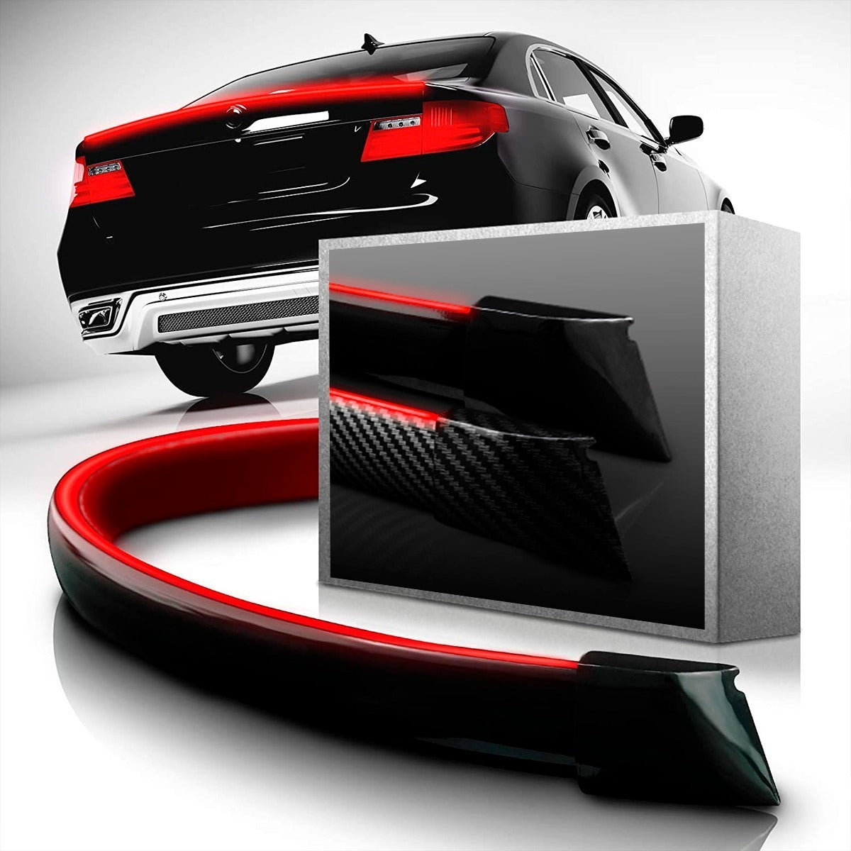 Spoiler Cajuela Led Multifuncional Secuencial Negro 1.28 Mt