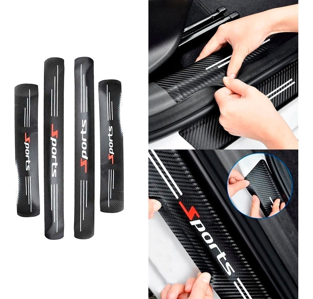 Protector Embellecedores Estribos Fibra Carbono 4 Pzs